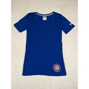 PINK Victoria's Secret Chicago Cubs Blue V-Neck T-Shirt Take Me Out Ballgame M